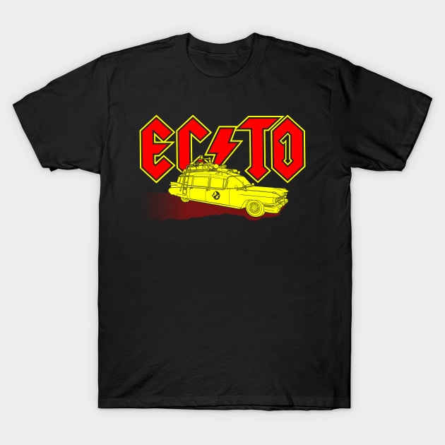 80's Retro Ghost Movie Cars Movie Rock Band Logo Parody T-Shirt by BoggsNicolas